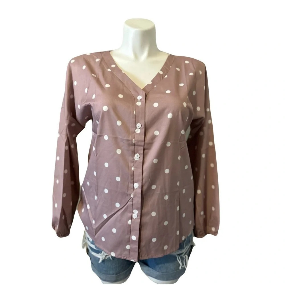 Beetsweeti Boutique Pink Polka Dot Blouse